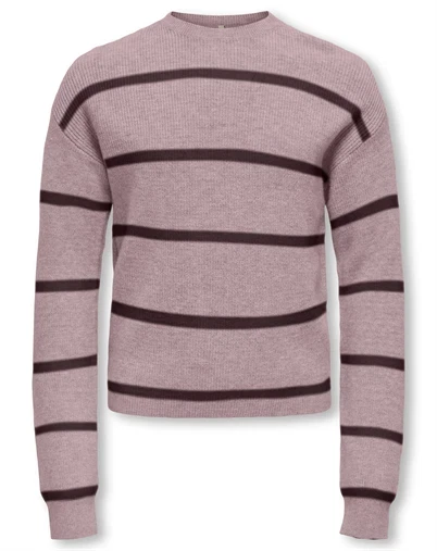 Kids Only - KOGFranca Life Short Stripe Strik - Keepsake Lilac